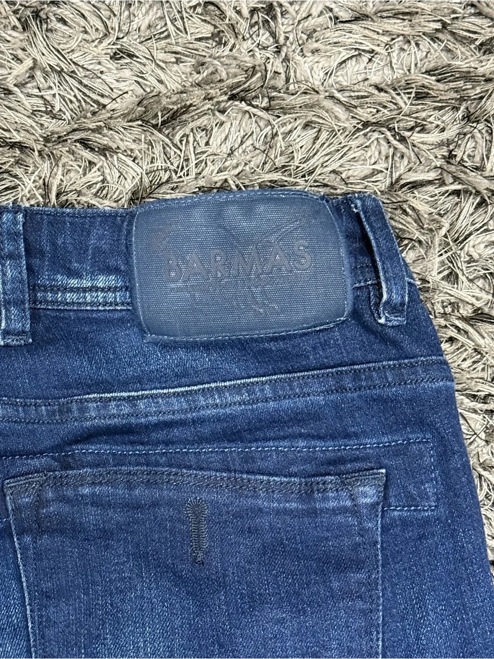 Barmas Denim Jeans Size 38x32 Dean Light Blue Fade Cotton Blend Made in Italy